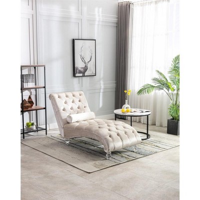 Leisure Concubine Sofa with Solid Acrylic Legs for Living Room or Bedroom