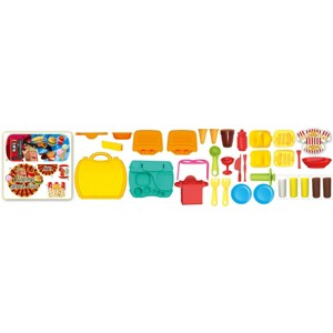 JuzToys 35pcs Snack Bar Play Dough Set – Modeling Clay Tool Kit for Creating Pretend Foods, Snacks, Ice Cream, Pretend Play Toy for Kids - 1 of 4