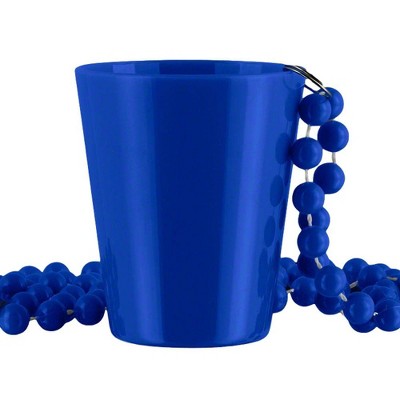 Magic Matt’s Brilliant Blinkys Non Light Up Blue Shot Glass on Blue Beaded Necklaces