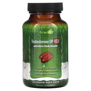 Irwin Naturals Testosterone UP Red with Nitric Oxide Booster, 32 Liquid Soft-Gels - 1 of 2