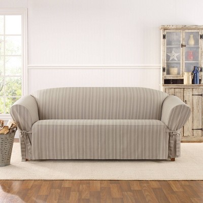 Grain Sack Sofa Slipcover Natural - Sure Fit