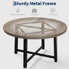 Round Dining Table for 4-47" Wood Circle Dinner Table with Metal Frame, Farmhouse Kitchen Dining Room Furniture for Home - 2 of 4