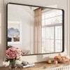 Apmir 24 in. W x 40 in. H Rectangular Aluminum Alloy Framed and Tempered Glass Wall Mirror in Matte Black - 4 of 4