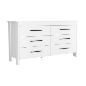 Lyngins Modern 6-Drawer Dresser,Chest of Drawers with Elevated Base,Storage Furniture for Bedroom,Living Room - 1 of 4