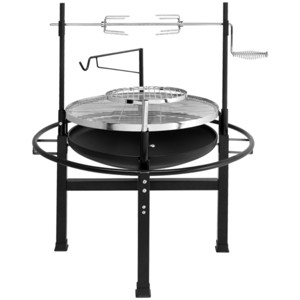 SEVOBAL Grill Cookware Round Iron Charcoal, Portable Outdoor BBQ Grill for Camping, Picnics, Durable High-Temp Surface, Black, 33.46"*33.46"*40.55" - 1 of 4