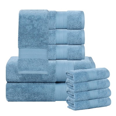Luxury Cotton Heavyweight Solid Plush Towel Set by Blue Nile Mills