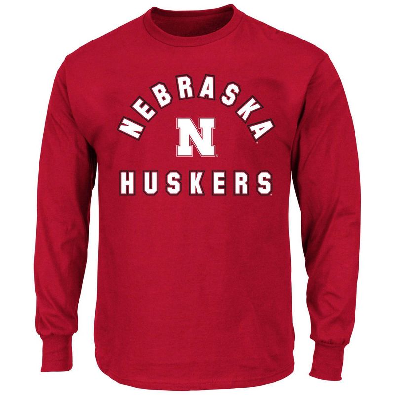 NCAA Nebraska Cornhuskers Men's Big and Tall Long Sleeve T-Shirt, 1 of 4