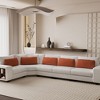 142.00"Modular Sectional L-shaped Sofa with Armrest Wooden Frame Locker, Stylish and Comfortable , Cream Style, Beige - 2 of 4