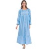 Collections Etc Elegant, Lightweight Lace Trim & Pintuck Cotton Robe - 3 of 4