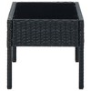 vidaXL Patio Table Black 29.5 in.x15.7 in.x14.6 in. Poly Rattan - 3 of 4