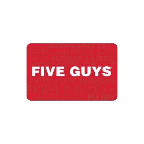 Five Guys Gift Card 15 Email Delivery Target - 5 roblox gift card digital delivery