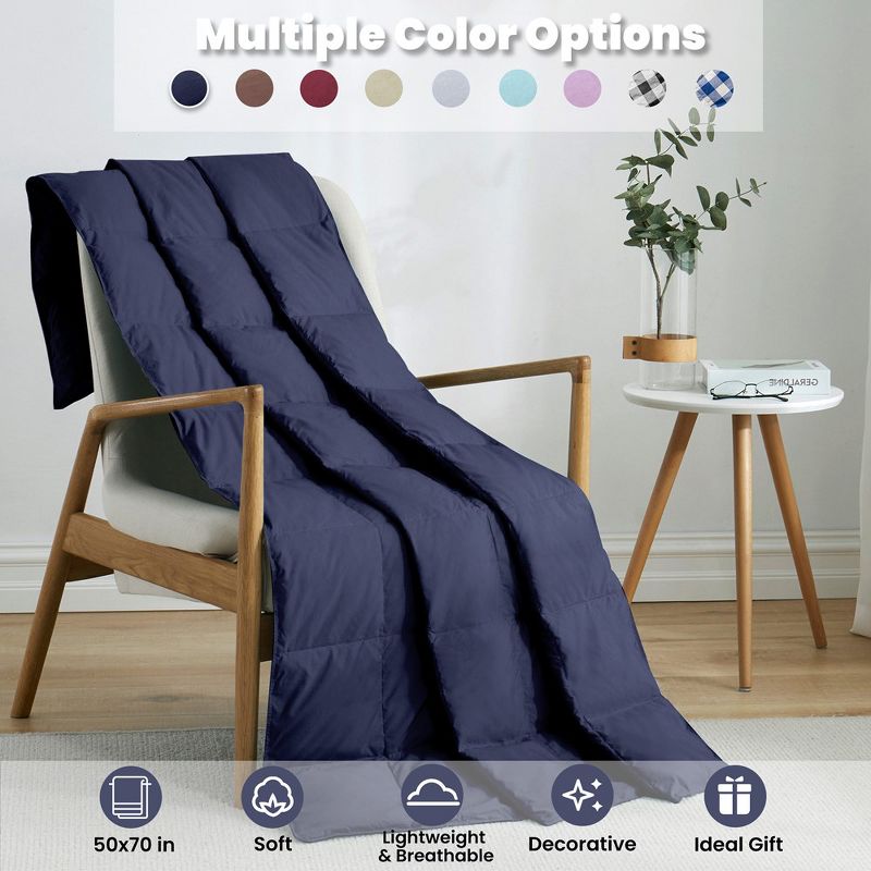 Peace Nest Ultra Lightweight Throw Blanket Down and Feather Fiber Blanket 50"x70", 1 of 10