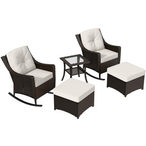 EAGLE PEAK Coastal Vista 3 Piece Patio Bistro Set with Side Table, Includes 2 Patio Chairs for Patio, Porch, Garden, Poolside - 1 of 4