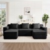 RISOKEYS Modular 3 Seat U Shape Sectional Boneless Sofa - Corduroy Cloud Sectional Couch with Deep Seat, Throw Pillows & 2 Movable Ottomansv - 2 of 4