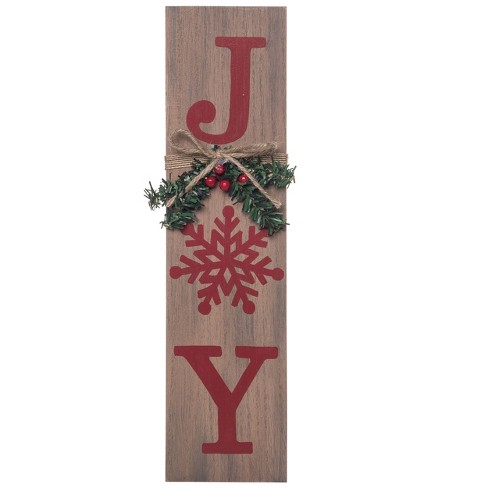 Transpac Wood 13.8 in. Multicolored Christmas Joy/Snow Wall Decor - image 1 of 2