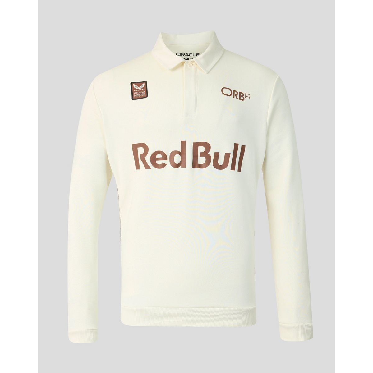 Red Bull Racing Classic Henley Long Sleeve Polo - White Marl