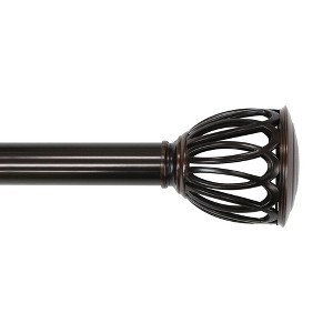 Lumi Home Furnishings 72"x144" Decorative Drapery Single Rod Set with Cage finials Oil Rubbed Bronze - 1 of 4