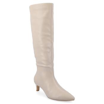 Journee Collection Wide Width Wide Calf Womens Tullip Tru Comfort Foam Kitten Heel Pointed Toe Boots