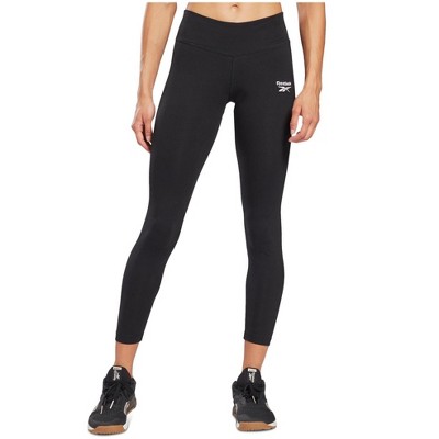 Reebok Womens Mid Rise Full Length Logo Casual Leggings