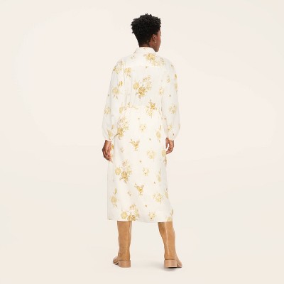 knee length dresses for ladies Women Rayon Twill Gathered Waist Shirt Dress – La Garçonne
