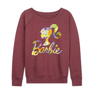 Women's - Barbie - Easter Lightweight French Terry Wide Neck Long Sleeve Shirt - 1 of 4