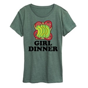 Women's - Instant Message - Girl Dinner Avocado Toast Short Sleeve Graphic T-Shirt - 1 of 4