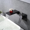 LunaLulinlk Matte Black Waterfall Wall Mount Single Handle Bathroom Sink Faucet - 2 of 4