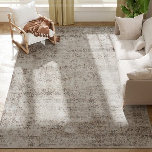 HOMCOM Machine Washable Area Rug, Non-Slip Traditional Flower Print Floor Carpet for Living Room, Bedroom, Dining Room - 1 of 4
