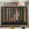Hrinhom 39"W Dog Crate Furniture, Wooden Dog Kennel with Iron Door and Tray - 3 of 4