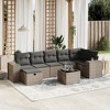 vidaXL 8 Piece Patio Sofa Set with Cushions - Gray Poly Rattan With Table - 2 of 4