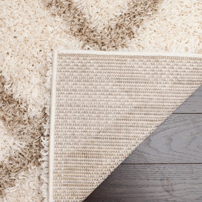 Sumptuous Ivory Shag 8' Square Synthetic Easy-Care Rug