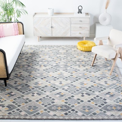 Gray and Gold Hand-Tufted Wool 8' x 10' Area Rug