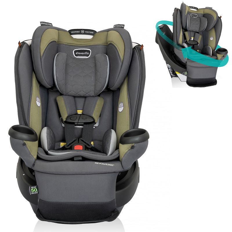 Evenflo Revolve 360 Extend All-in-One Rotational Convertible Car Seat with Quick Clean Cover, 1 of 34