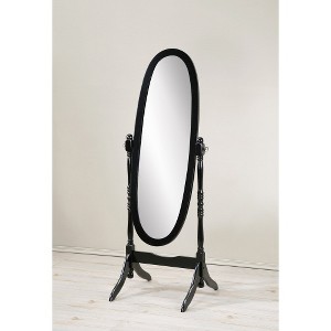 Lyngins Traditional Wood Floor Cheval Mirror, Full Length Mirror with Elongated Oval Glass, Stangding Mirror/Floor Mirror/Body Mirror for Bedroom - 1 of 4
