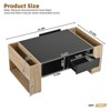 ALEXOUN High Glossy Coffee Table with 2 Drawers & Storage Shelves,Multifunctional Center Table for Living Room and Bedroom,Two-Tone Design - 4 of 4
