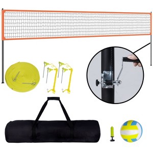 VEVOR Outdoor Portable Volleyball Net System, Adjustable Height Aluminum Poles, Professional Volleyball Set with PVC Volleyball, Pump, Carrying Bag - 1 of 4