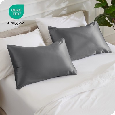 Gray Standard Mulberry Silk Hypoallergenic Pillowcase