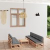vidaXL Patio Furniture Set 8 Piece Outdoor Sectional Sofa Solid Wood Pine - Natural With Cushions - 2 of 4