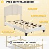 Twin Bed Frame with Headboard, Velvet Upholstered Platform Bed Frame, Strong Wooden Slats Support, Velvet Fabric Anti Slip, Easy to Assemble - 4 of 4