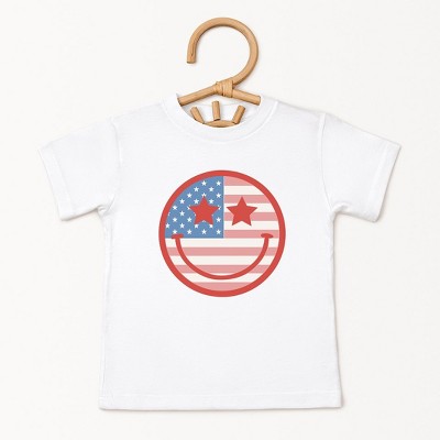 The Juniper Shop Flag Smiley Face Toddler Short Sleeve Tee