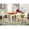 HomeStock 7-Piece Rectangle Buttermilk and Cherry Finish Solid Wood Top Dining Table with 6-Chairs - 2 of 4