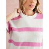 Women's Striped Short Sleeve Sweater - Shewin - 2 of 2