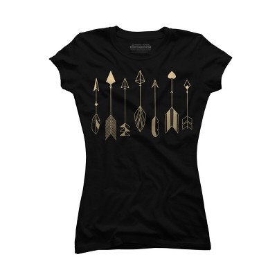 Junior's Design By Humans Be Brave Little Arrow (gold) By staceyroman T-Shirt