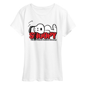 Women's - Peanuts - Snoopy Laying -Women's Short Sleeve Graphic T-Shirt Short Sleeve Graphic T-Shirt - 1 of 4