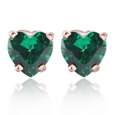 Emerald heart store earrings