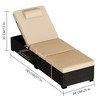 Patio Chaise Lounge Chair, 5-Positions Adjustable Wicker Outdoor Lounge Chairs with Side Table for Poolside, Deck - 2 of 4