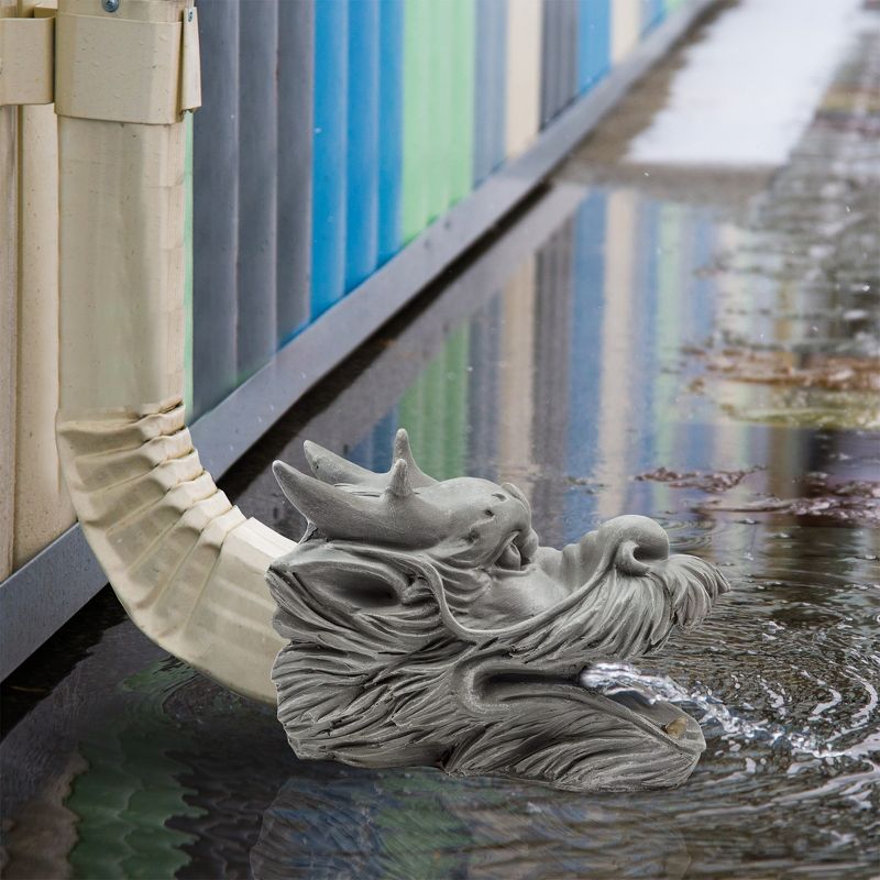 Cornucopia Brands Dragon Garden Downspout Sculpture; Splash Block Anchor for Downspout Extension, 5 of 9