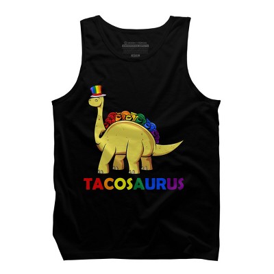 Adult Design By Humans Tacos Dinosaur Tacosaurus Rainbow Pride By JuTrading Tank Top