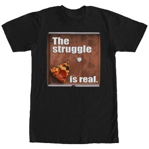Men's Lost Gods Pizza Struggle is Real T-Shirt - 1 of 4