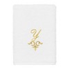 Linum Home Textiles 100% Turkish Cotton MONICA Gold Thread 2PC Embellished Washcloth Set - 2 of 3
